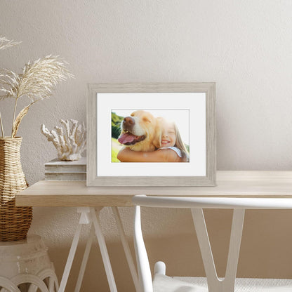 Americanflat 8x10 Picture Frame with Shatter-Resistant Glass - Use as 5x7 Frame with Mat or Display 8x10 Photo Without Mat - Signature Collection - Picture Frames for Tabletop and Wall Display - Black