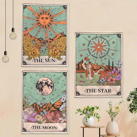 Aipon Orange Moth Tapestry Boho Retro Floral Flowers Tapestries Aesthetic Vintage Mushroom Tapestries for Bedroom Indie Small Tapestry Wall Hanging for Living Room Dorm (30'' × 40'', Orange)