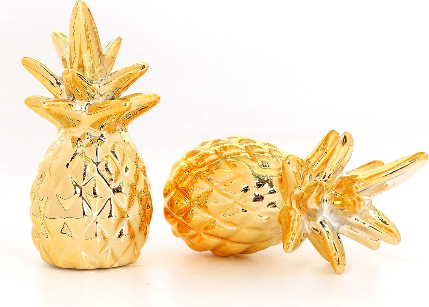 2 Pieces Gold Small Animal Statue Moon Statue Decor Modern Style Ceramic Moon Figurines Statues for Home Decor Accents Living Room Office Table Bookshelf Desk Bedroom Decorative Objects