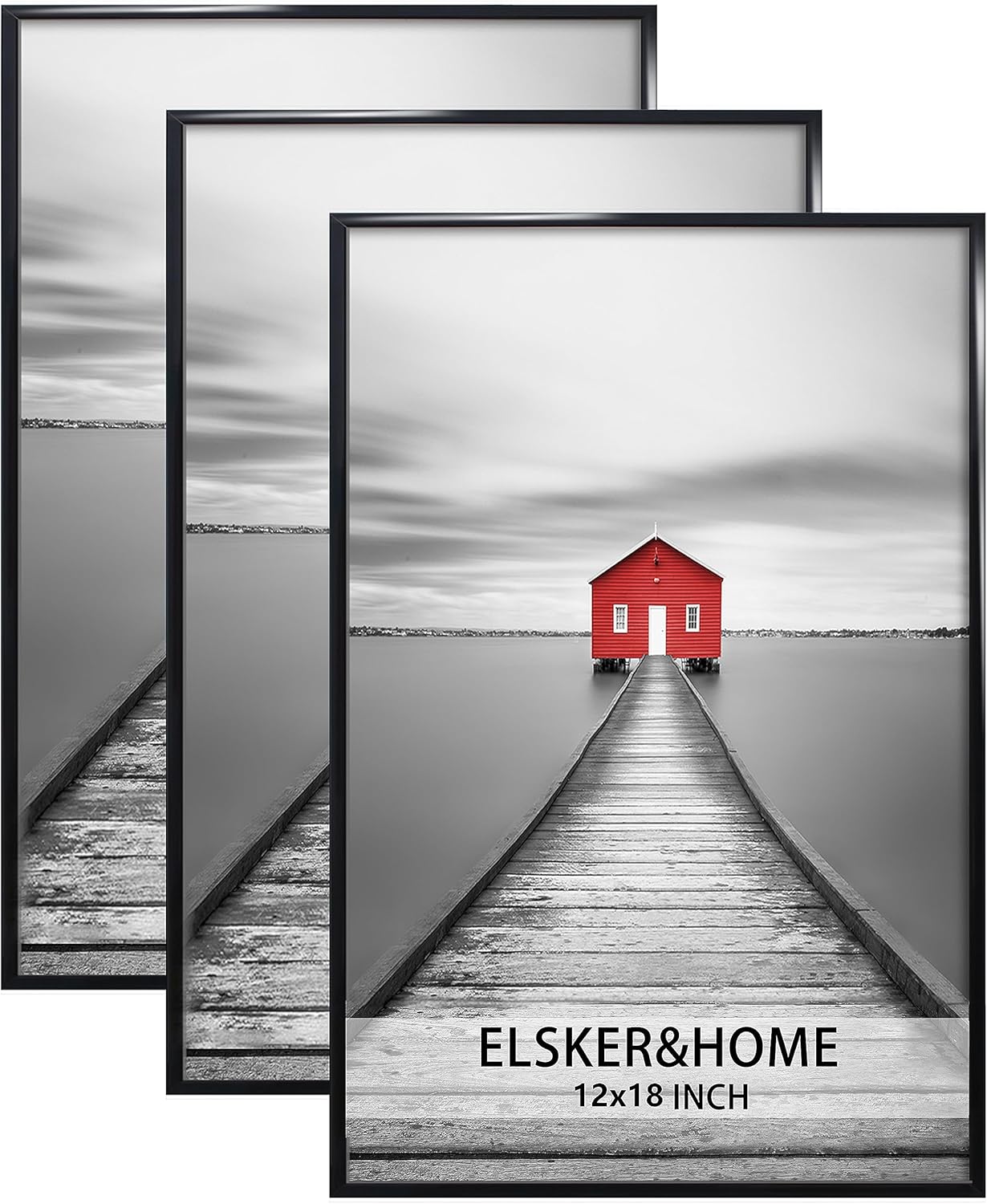 ELSKER&HOME 22.375 x 34 Poster Frame 3 Pack, Black Picture Frame for Horizontal or Vertical Wall Mounting, Sturdy and Scratch-proof