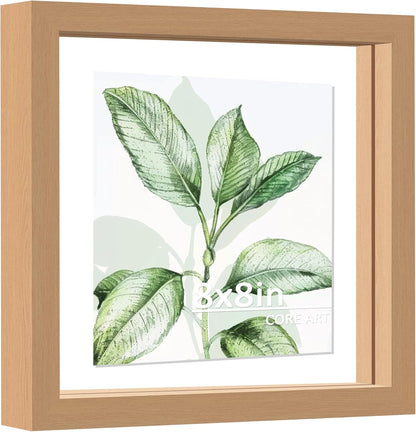 CORE ART 8x10 Floating Picture Frame,Double Plexglass Floating Frame for 5x7,4x6 Pictures,Wall or Tabletop Display,Black