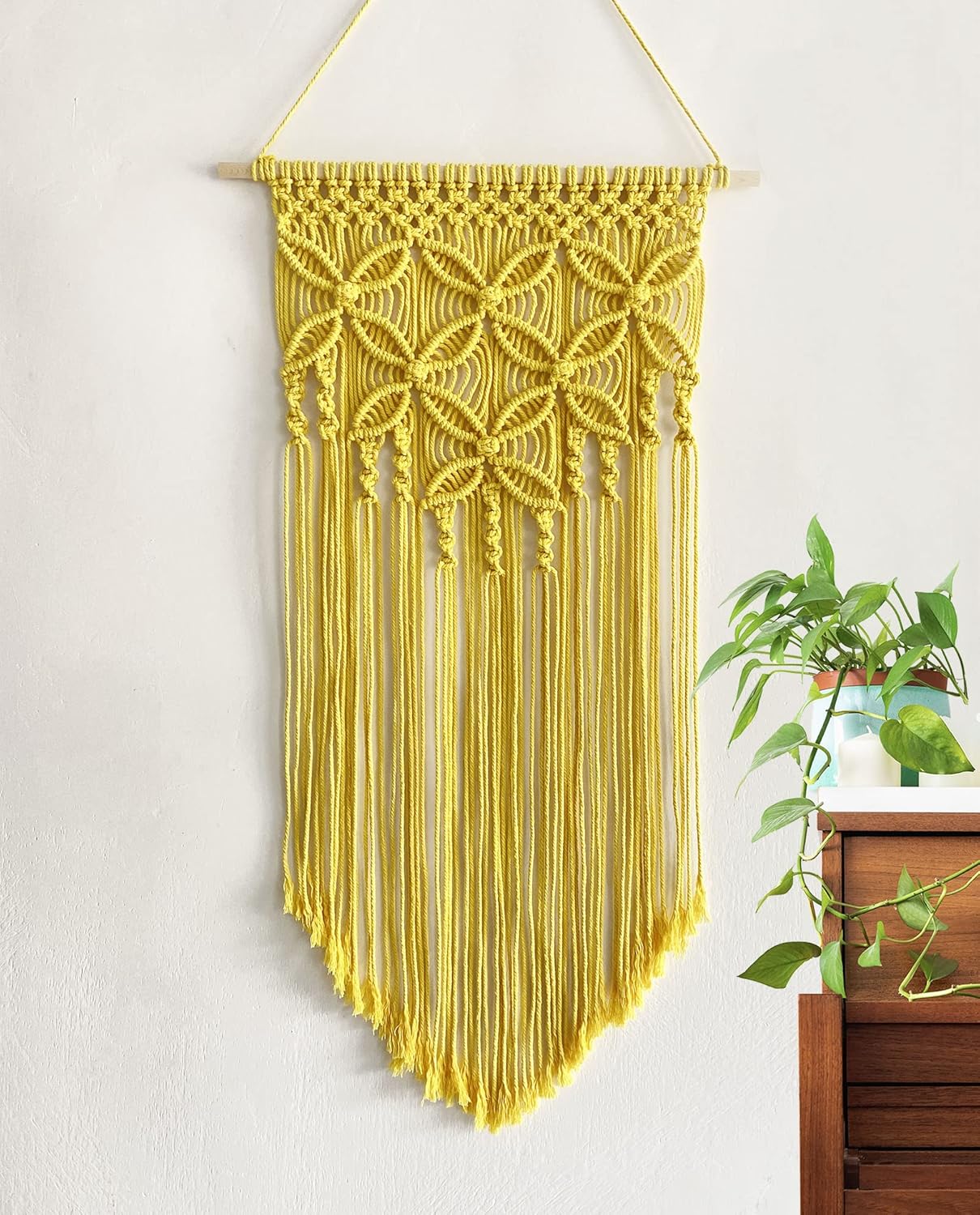 Handmade Cotton Home Decor Macrame Wall Hanging Navy