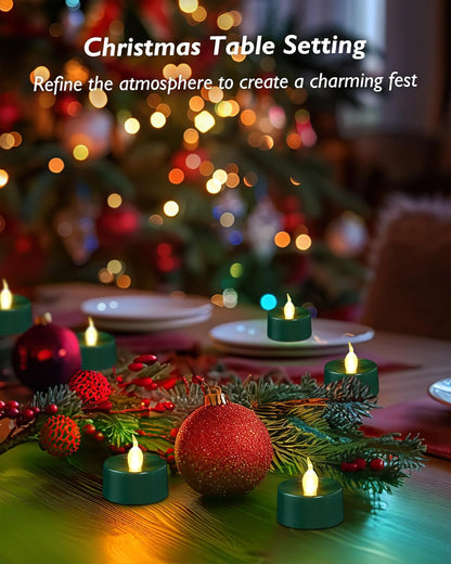 merrynights LED Candles, Tea Lights Candles Battery Operated Bulk, 50-Pack Long-Lasting 200 Hours Flameless Tealight Candles, Realistic Tea Lights for Christmas Halloween Wedding, 1.5'' D X 1.25'' H