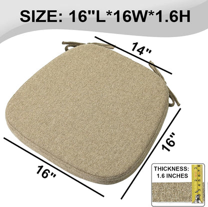 SINOSSO 1 Pack Memory Foam Chair Cushions for Dining Chair, Friendly Woven Fabric 16" U-Shape Comfortable Kitchen Chair Pad, Removable Slip Resistant Seat Cushion (1 Piece, Blue)