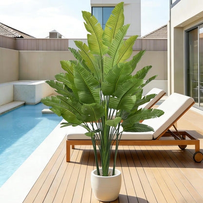 Bird of Paradise Plant Artificial 7.5FT - Tall Faux Plants Indoor with 34 Lifelike Leaves Trunks, 96" Large Fake Tropical Floor Plant for Home Office Living Room Bedroom Indoor Decor