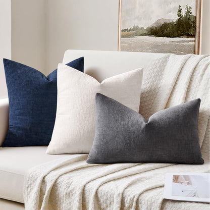 MIULEE Olive Green Couch Pillow Covers 18x18 Inch, Set of 2 Soft Chenille Decorative Square Throw Pillow Covers Farmhouse for Sofa Living Room Bed