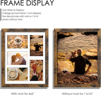 DUENPY 14x26 Collage Picture Frame 4x6 Collage Picture Frame Displays Twelve 4x6 inch Photos Available Horizontal Wall Mounting Display and Vertical Black - Colors A