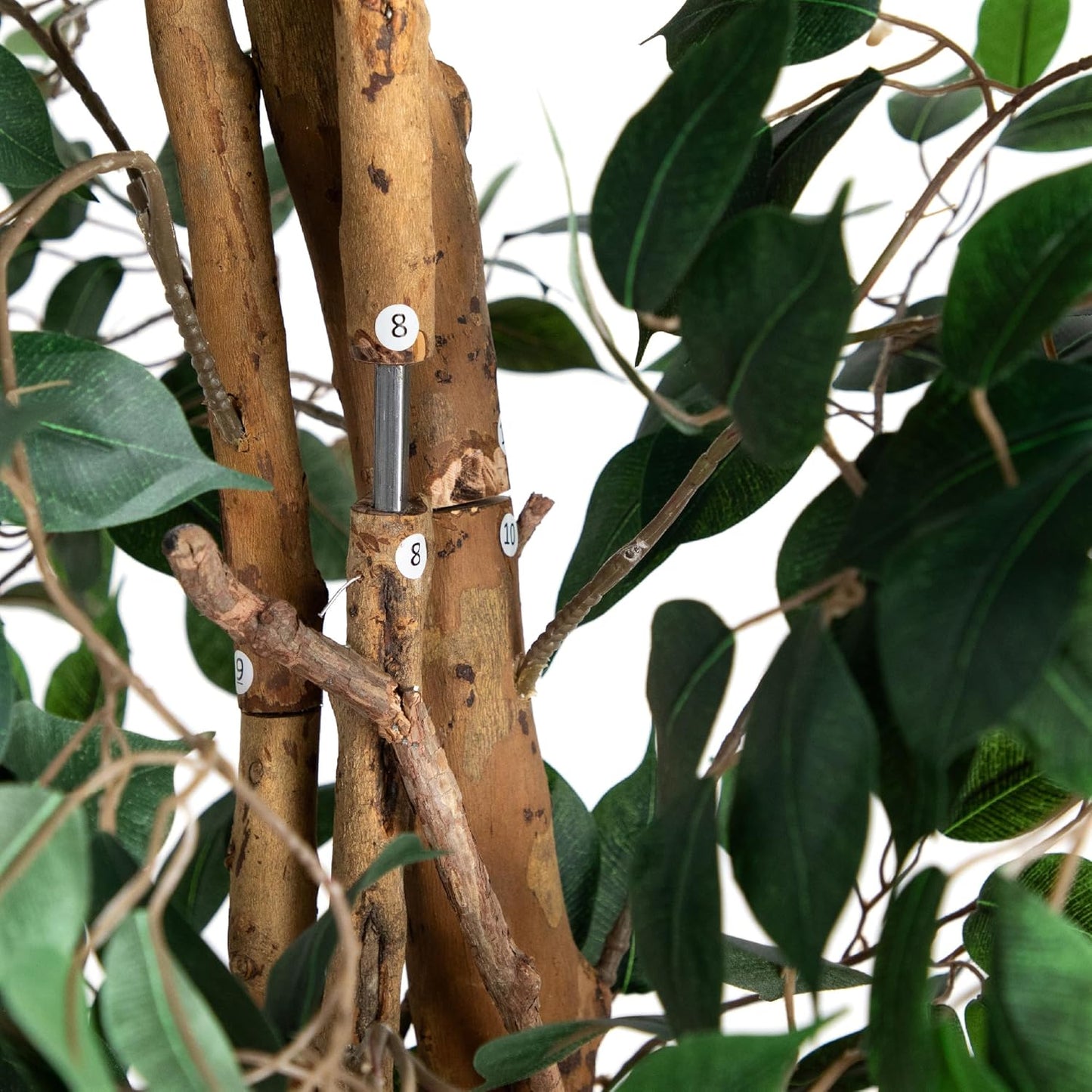 Nearly Natural 4ft Triple Trunk Ficus Silk Tree with Natural Wood Trunks and Dense Foliage, Mid-Size Faux Floor Plant for Home and Office
