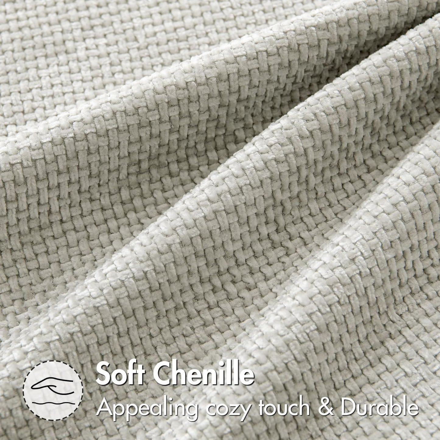 MIULEE Pack of 2 Couch Throw Pillow Covers 18x18 Inch Neutral Beige Modern Boho Accent Decorative Pillow Covers Soft Chenille Farmhouse Cushion Covers for Home Decor Bed Sofa Living Room