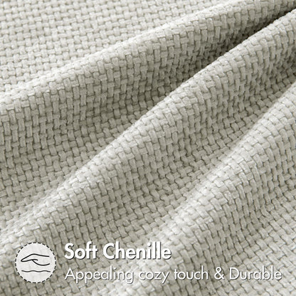 MIULEE Pack of 2 Couch Throw Pillow Covers 18x18 Inch Neutral Beige Modern Boho Accent Decorative Pillow Covers Soft Chenille Farmhouse Cushion Covers for Home Decor Bed Sofa Living Room