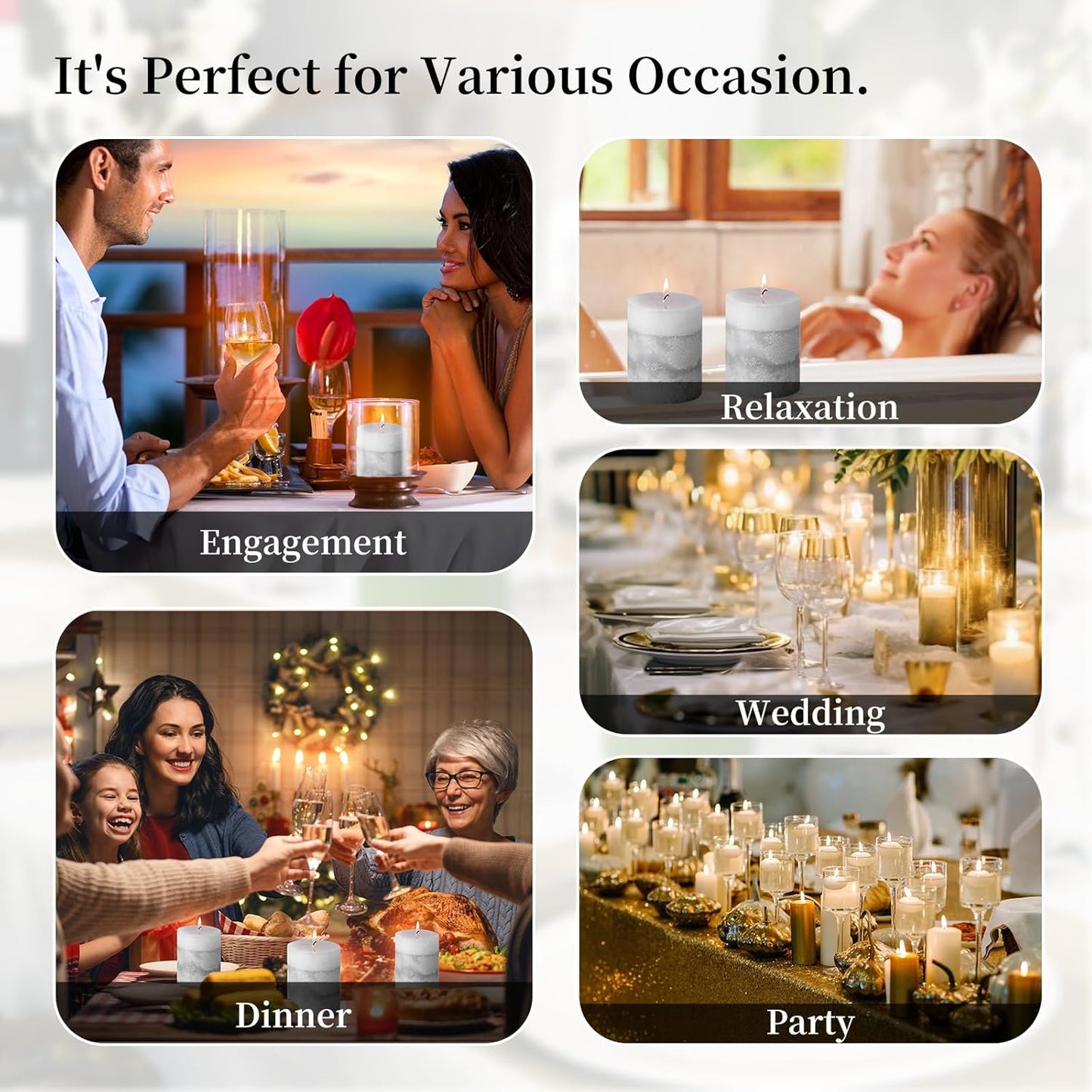 KONNI Coffee Layered Pillar Candles Set of 3, 3"x 4" Unscented Pillar Candles Bulk, 39 Hours Long Burning Candles, Smokeless&Dripless Round Candle for Wedding, Home Decoration, Parties, Spas, Dinner