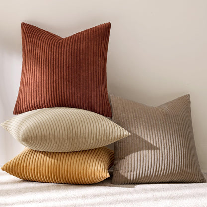 MIULEE Boho Farmhouse Sage Green Throw Pillow Covers 18x18 Inch Set of 4 Mordern Nordic Cushion Covers Soft Corduroy Spring Home Decor for Couch Bed Sofa Living Room Forest Green