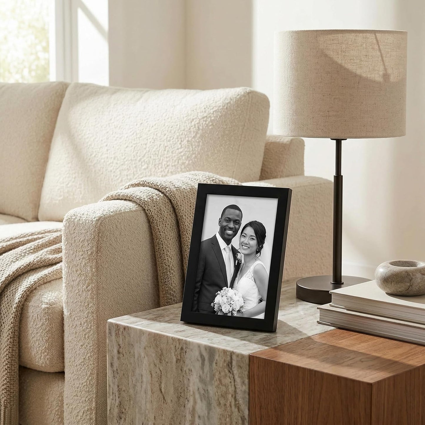 Americanflat 24x36 Poster Frame with Polished Plexiglass - Streamline Collection - Thin Border Picture Frame for Wall Display - Hanging Hardware Included - Black - Colors A