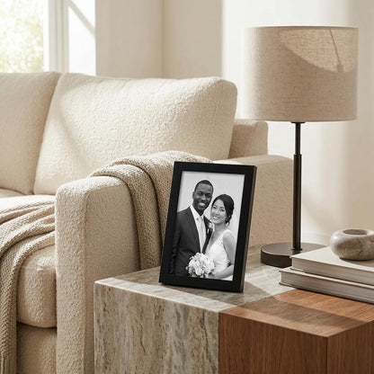 Americanflat 24x36 Poster Frame with Polished Plexiglass - Streamline Collection - Thin Border Picture Frame for Wall Display - Hanging Hardware Included - Black - Colors A