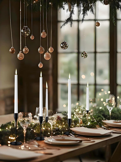 French Gold Taper Candle Holders for Wedding Table Centerpiece,Tall Taper Candlestick Holders Bulk Set of 6,Metal Candle Stick Holders for Dinning or Mantel Centerpiece,Party Home Decor