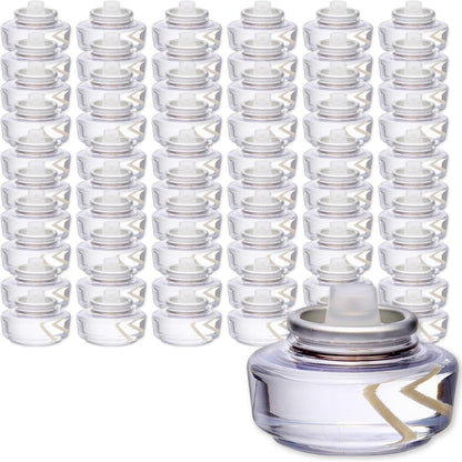Hollowick Disposable Liquid Candles, 8 Hour, for Use in Glass Votive Tealight Lamp Holders, Restaurant Wedding Table Top Lights, Child Resistant Closures, 90 Pieces, Clear Fuel Oil HD8-90