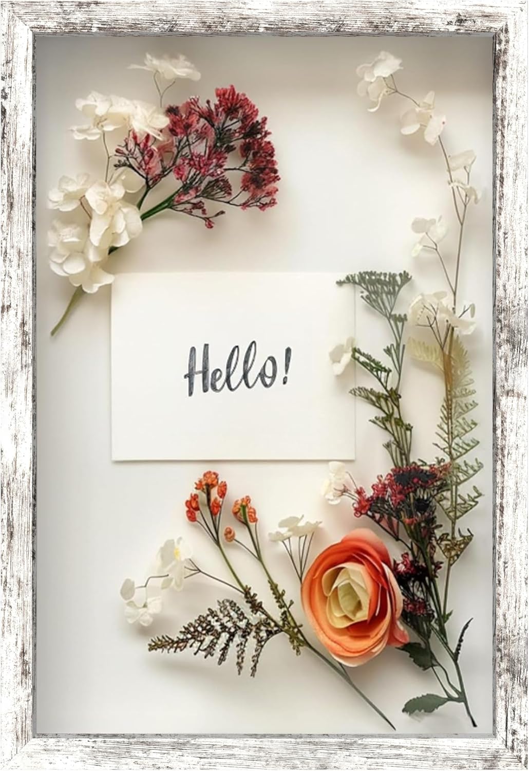 FrameWorks 11” x 14” Dark Oak Wooden Shadow Box Frame – Display Case with Soft Felt Back, Memory Box with Tempered Glass, Display Box with Elegant White Ball Push Pins, Wooden Flower Box
