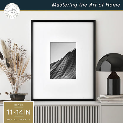 MCS Master & Co. Foundry Metal 18x18 Matted Picture Frame with 8x8 Photo Display, Black Vertical & Horizontal Wall Hanging Frame for Photos & Artwork (1-Pack)
