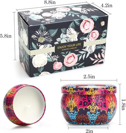 Candles Gift Set for Women, 4 Pack Scented Candles with 8% Essential Oils, 120H Long Lasting Aromatherapy Candles for Home Relaxation