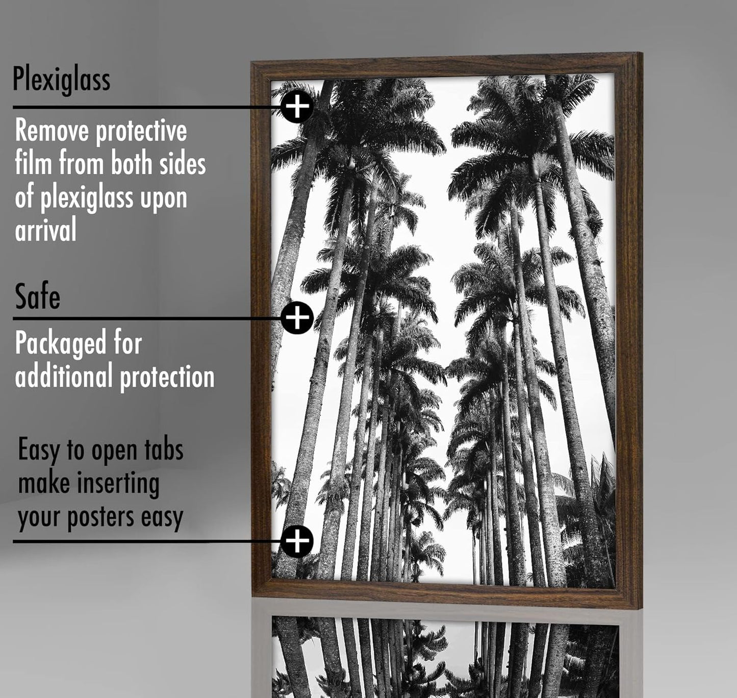 Americanflat 16x20 Picture Frame with Polished Plexiglass - Black Picture Frame - Wide Photo Frames Made of Engineered Wood for Vertical or Horizontal Wall Display - Epic Collection - Black - Colors A
