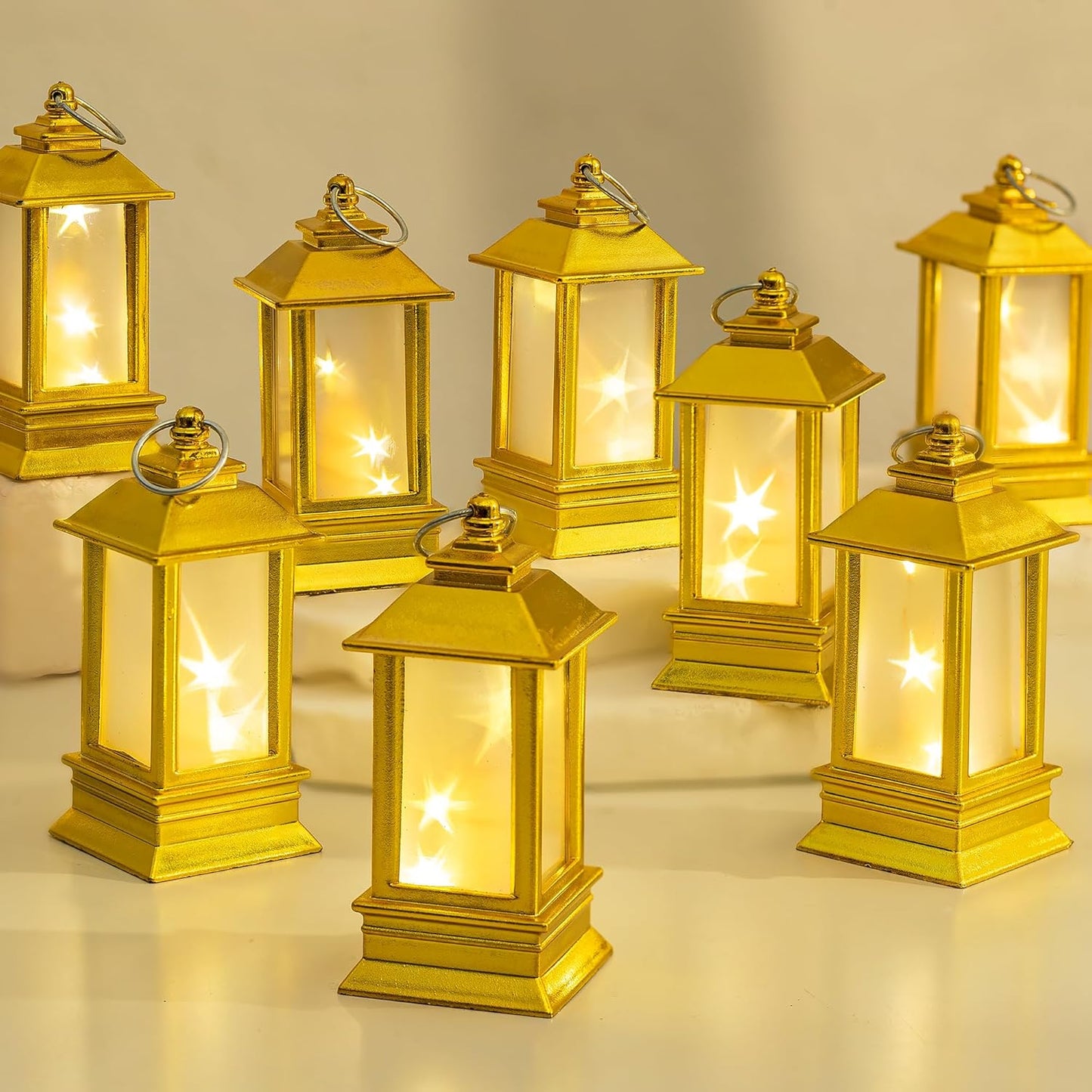 Black Lanterns Decorative Indoor: 24 Pcs Starlight Mini LED Lantern for Centerpiece Table Decorations Halloween Christmas Wedding Party Camping Decor