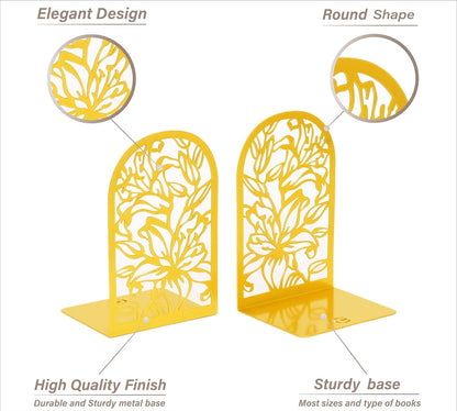 CNK Premium BookEnds - Heavy Duty Metal Book Stoppers for Home Office, Decorative Book Shelf Holders (Hummingbird Black)