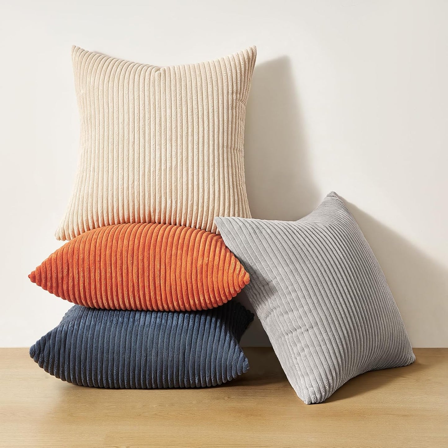 Topfinel Decorative Throw Pillow Covers Cushion Cases, Set of 4 Soft Velvet Modern Double-Sided Designs, Mix and Match for Boho Farmhouse Fall Home Decor (18x18 inch, Orange/Teal)