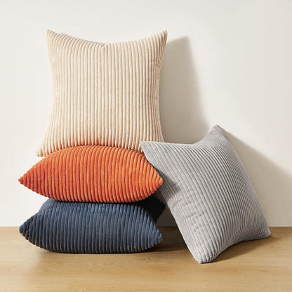 Topfinel Decorative Throw Pillow Covers Cushion Cases, Set of 4 Soft Velvet Modern Double-Sided Designs, Mix and Match for Boho Farmhouse Fall Home Decor (18x18 inch, Orange/Teal)