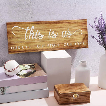 Jetec This Is Us Wall Sign Wooden Family Wall Plaques Inspiration Sign Farmhouse Entryway Rustic Plaques Art with Quotes for Living Room Bedroom Christmas Decorations(Antique White)