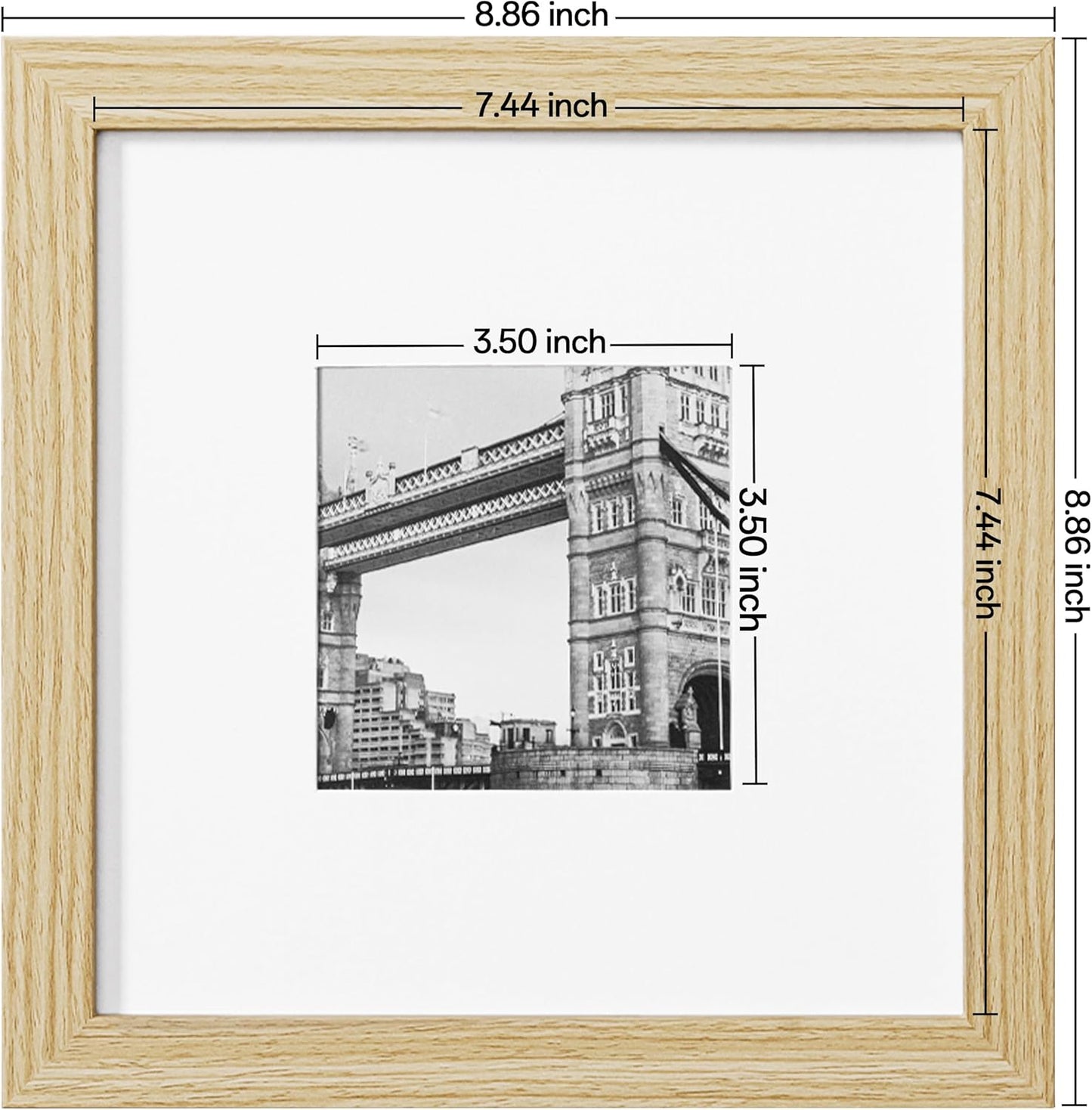 eletecpro 12x12 Picture Frames Set of 9 with Clear Acrylic Cover, Display 8x8 Photos with Mat or 12x12 Without, Classic and Sturdy Square Collage Gallery Wall Decor, Easy Wall Mount, Black