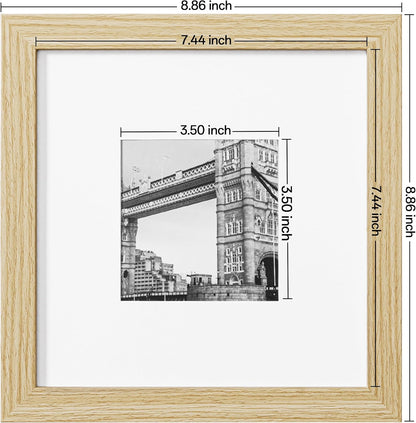 eletecpro 12x12 Picture Frames Set of 9 with Clear Acrylic Cover, Display 8x8 Photos with Mat or 12x12 Without, Classic and Sturdy Square Collage Gallery Wall Decor, Easy Wall Mount, Black