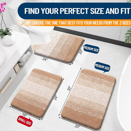 OLANLY Bathroom Rugs Mat 30x20, Extra Soft Absorbent Microfiber Bath Rugs, Rubber Backing, Quick Dry, Machine Washable Bath Mats for Bathroom Floor, Tub and Shower, Home Decor Accessories, Grey - Colors B