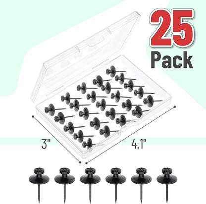Mr. Pen- Double Headed Picture Hanging Nails, 50 Pack, Black, Push Pins for Wall