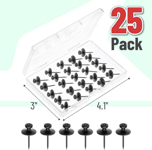 Mr. Pen- Double Headed Picture Hanging Nails, 50 Pack, Black, Push Pins for Wall