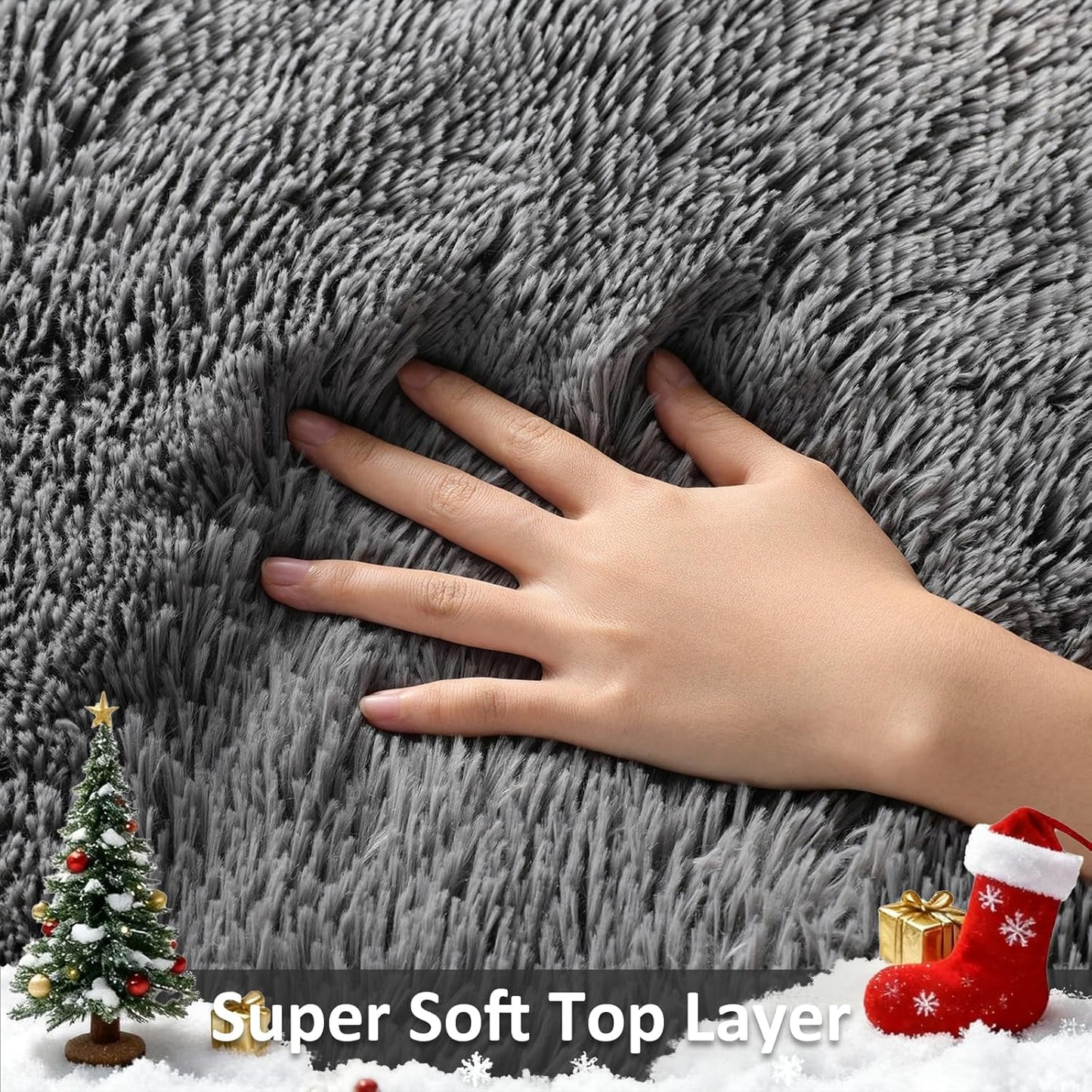 Ophanie Round Rugs 5Ft Ivory Circle Area Rug, Nursery Room Decor, Christmas Aesthetic Bedroom Home Circular Carpet 5 Foot, Fluffy Fuzzy Shag Plush Cream Living Room Rugs for Kids Boys Girls Teen Baby