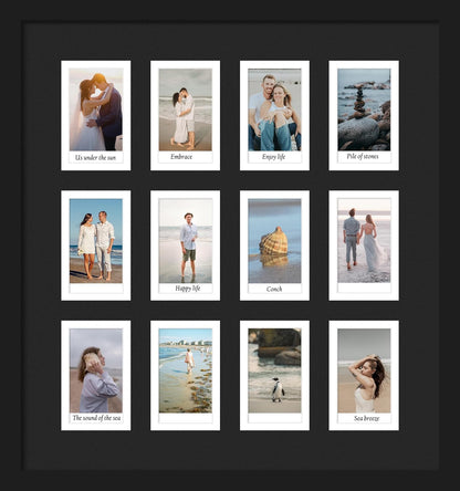 DUENPY 14x26 Collage Picture Frame 4x6 Collage Picture Frame Displays Twelve 4x6 inch Photos Available Horizontal Wall Mounting Display and Vertical Black - Colors B