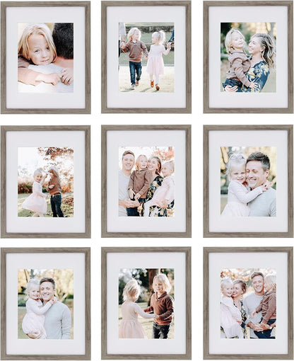 Sheffield Home 9 Piece Gallery Wall Frame Set, 11x14 in. matted to 8x10 in. (Matte Black)
