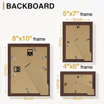 Vittanly 15 Pack Picture Frames Collage Wall Decor for Mounting or Tabletop Display, Gallery Frame Set for Family, Multi Sizes Including 3pcs 8x10, 6pcs 5x7, 6pcs 4x6, Black