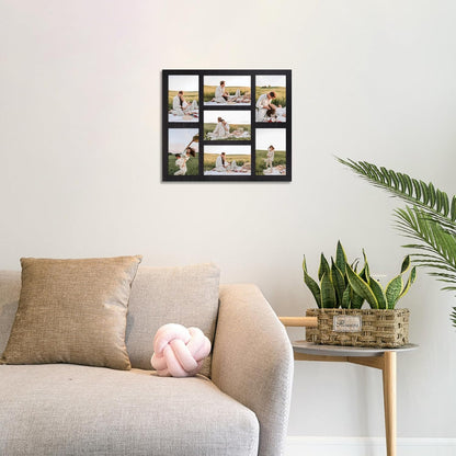 YESKAY 4x6 Picture Frame Collage for Wall Decor, Multiple Photo Collage Frames with Tempered Glass, 7-Opening for 4 x 6 Picture Frames, Rustic Brown, 1 Pack