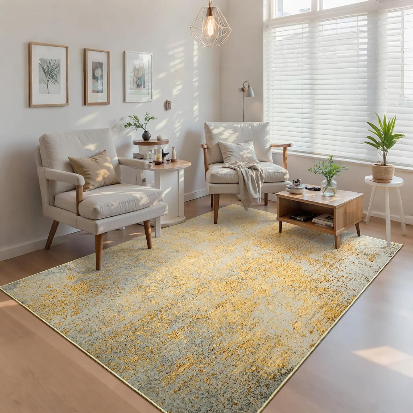 Ompaa 2x6 Rug Runners for Hallways Kitchen Runner Rug Non Slip Washable Grey Long Runner Rugs with Rubber Backing Soft Abstract Carpet Runner for Hallways, Kitchen, Bedroom, Bathroom, Entryway - Colors A