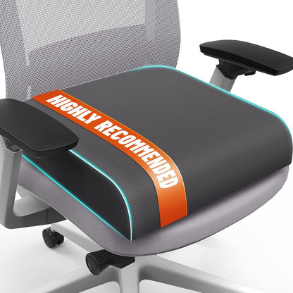 SweetSlubr Seat Cushion for Tailbone Pain Relief, Office Chair Cushion, Memory Foam Large Cushion with Non-Slip Cover for Soft Support at Office Chair, Car Seat, Airplane, Floor Pillow, Black/Large