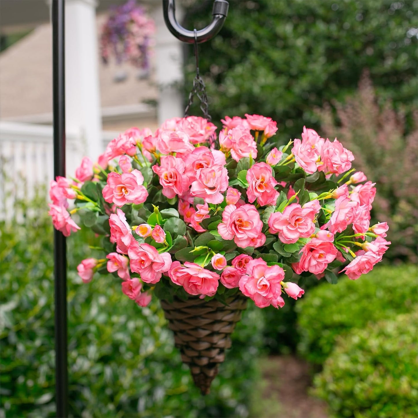 Ivydale Artificial Fake Flowers Plants for Outdoor Outside Spring Decor, Faux Silk Yellow Camellia UV Resistant Look Real for Planter Pot Porch Patio Balcony Garden Yard, 3 Large Bundles