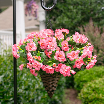 Ivydale Artificial Fake Flowers Plants for Outdoor Outside Spring Decor, Faux Silk Yellow Camellia UV Resistant Look Real for Planter Pot Porch Patio Balcony Garden Yard, 3 Large Bundles