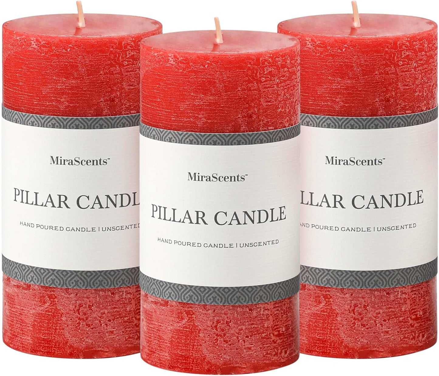 3x6 Inch Sage Green Pillar Candles Set of 3 - Unscented Spring, Long Clean Burning, Large Smokeless Dripless for Home Decor, Dinner Table, Bathroom, Rustic Decor