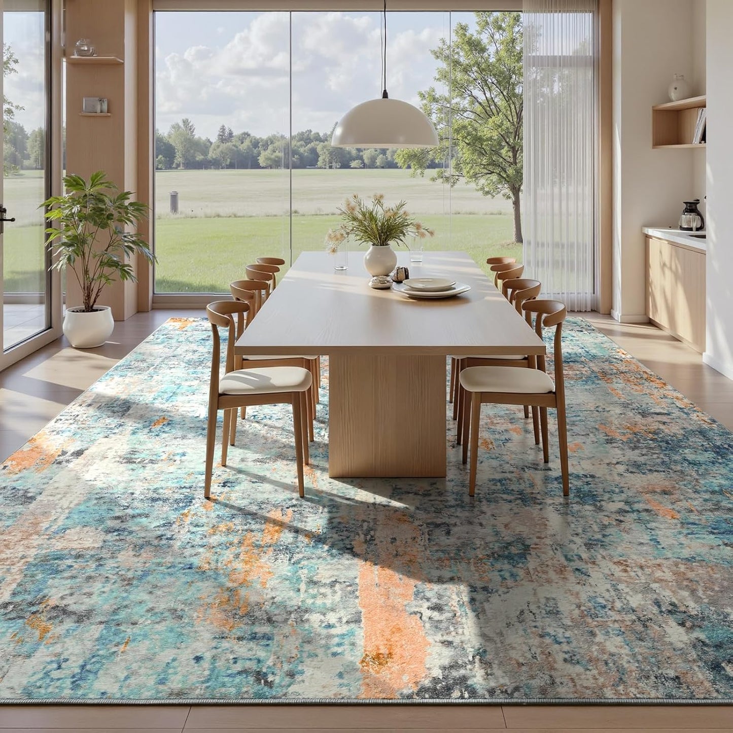 Ompaa 2x6 Rug Runners for Hallways Kitchen Runner Rug Non Slip Washable Grey Long Runner Rugs with Rubber Backing Soft Abstract Carpet Runner for Hallways, Kitchen, Bedroom, Bathroom, Entryway - Colors A