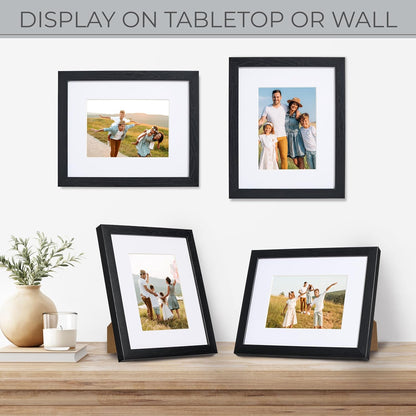 Sheffield Home 9 Piece Gallery Wall Frame Set, 11x14 in. matted to 8x10 in. (Matte Black)