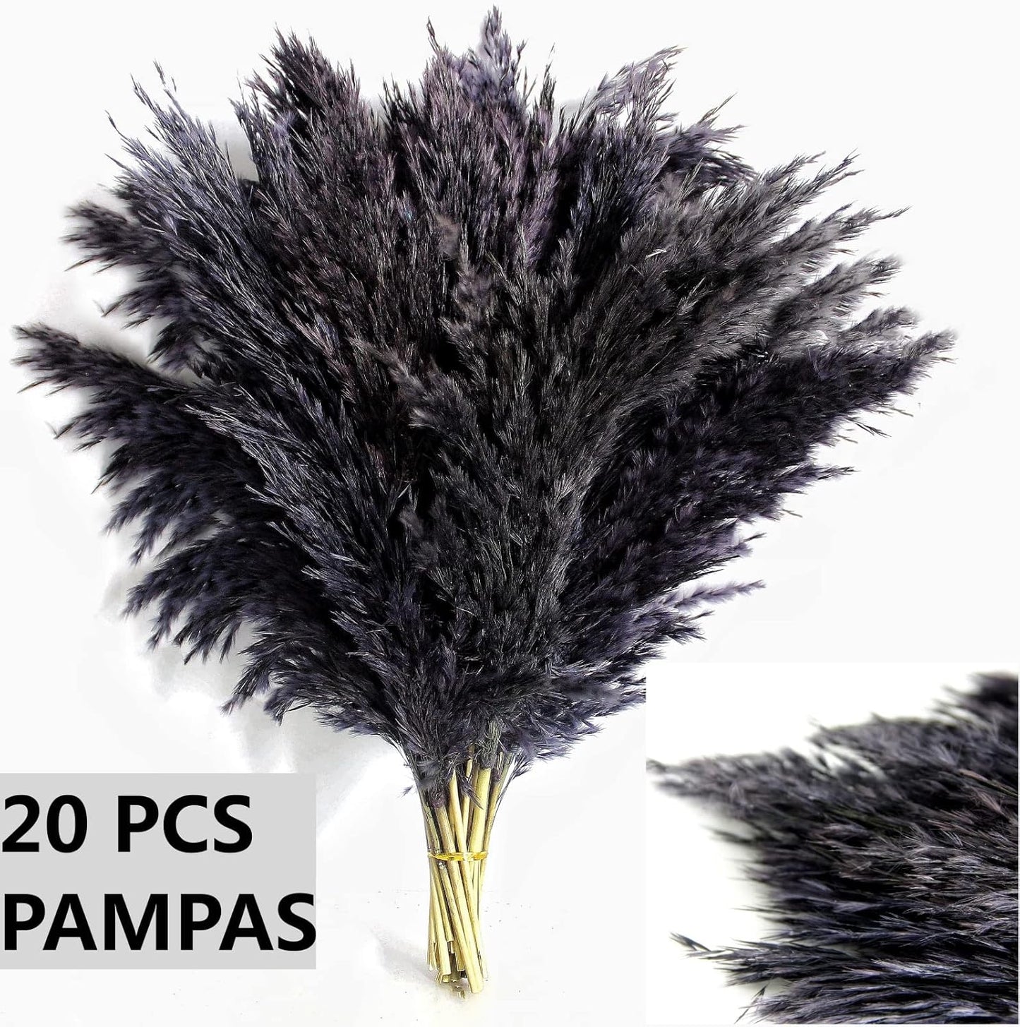 Pampas Grass Decor, Natural Dry Pampas Grass Small, Short Pampass Bulk for Farmhouse, Wall, Kitchen, Bedroom Decor, Office Decor (17 inch )