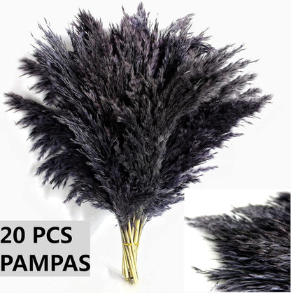 Pampas Grass Decor, Natural Dry Pampas Grass Small, Short Pampass Bulk for Farmhouse, Wall, Kitchen, Bedroom Decor, Office Decor (17 inch )