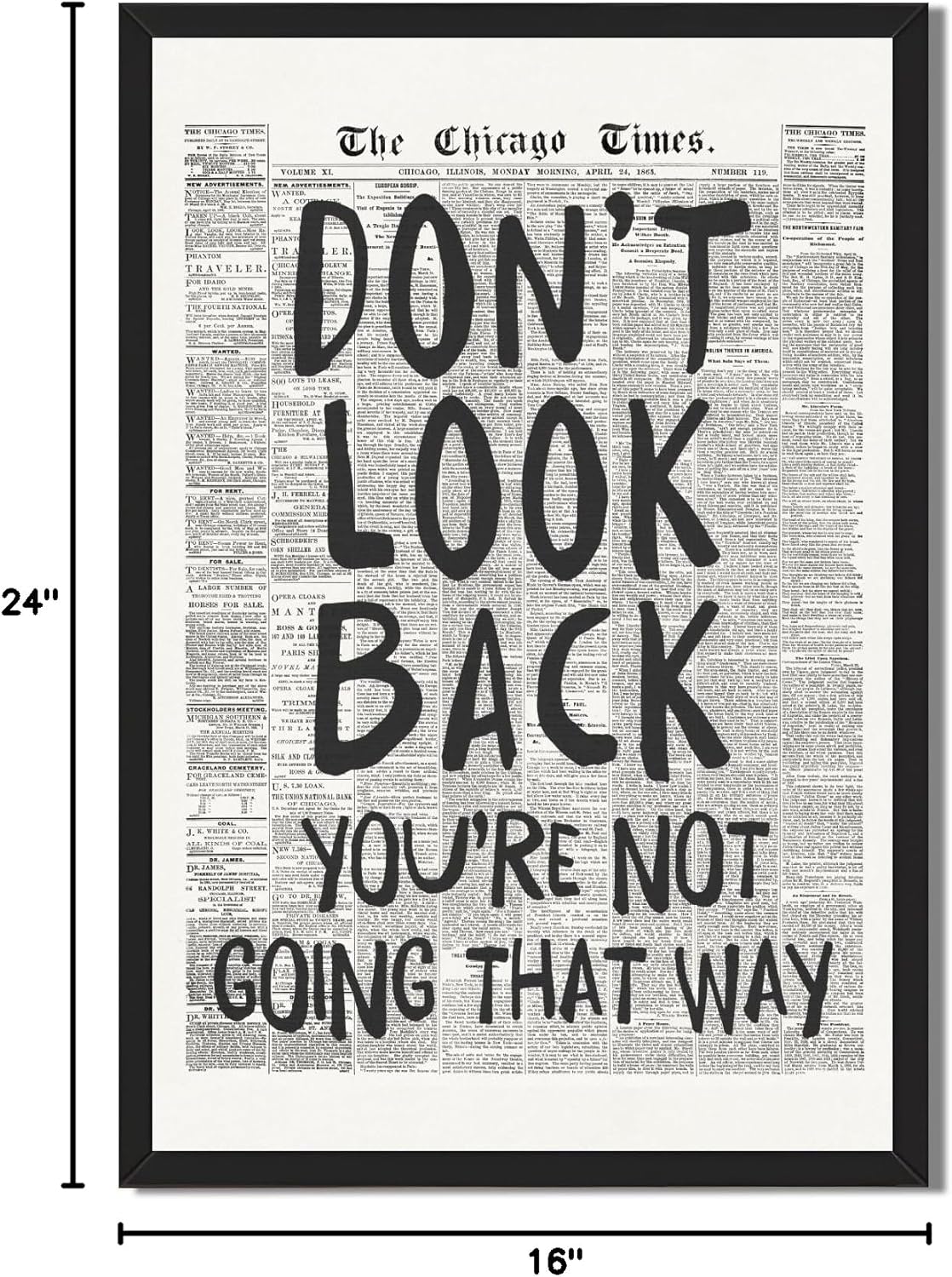 Framed Black And White Retro Newspaper Wall Art ItS Already Yours Universe Quote Poster Trendy Positive Inspirational Wall Decor for Bedroom Office Apartment Dorm Affirmation Canvas Print 8x12inch