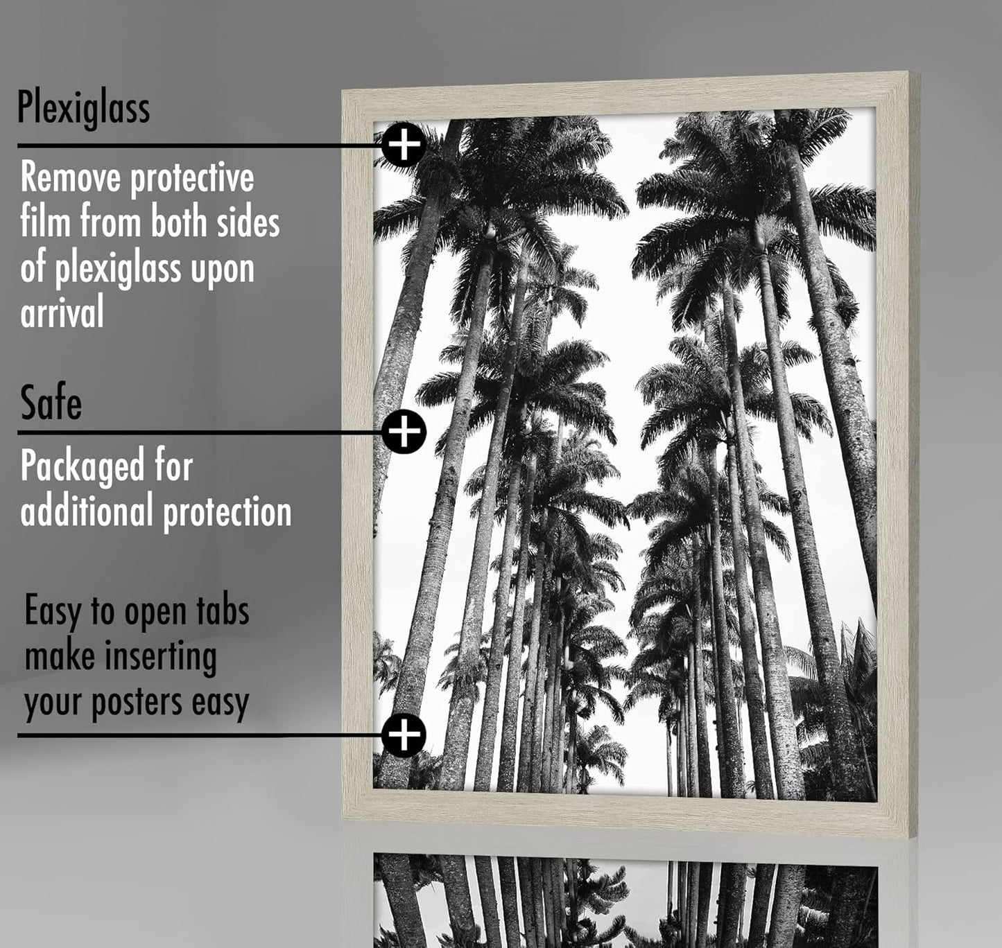 Americanflat 16x20 Picture Frame with Polished Plexiglass - Black Picture Frame - Wide Photo Frames Made of Engineered Wood for Vertical or Horizontal Wall Display - Epic Collection - Black - Colors A